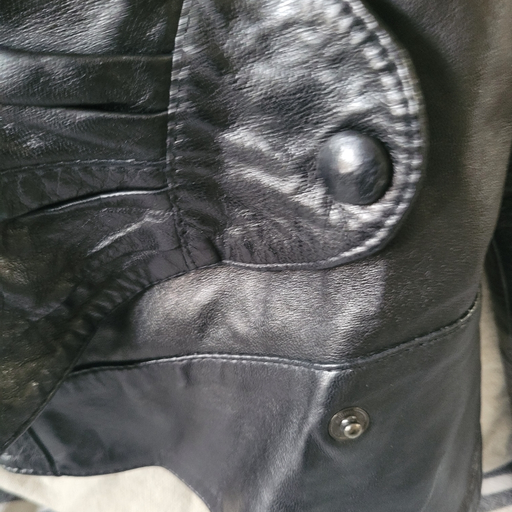 Pierrot Le Loup Paris Vintage Leather Jacket Designer Y2K Front Wrap Rouge sz M - Picture 12 of 16